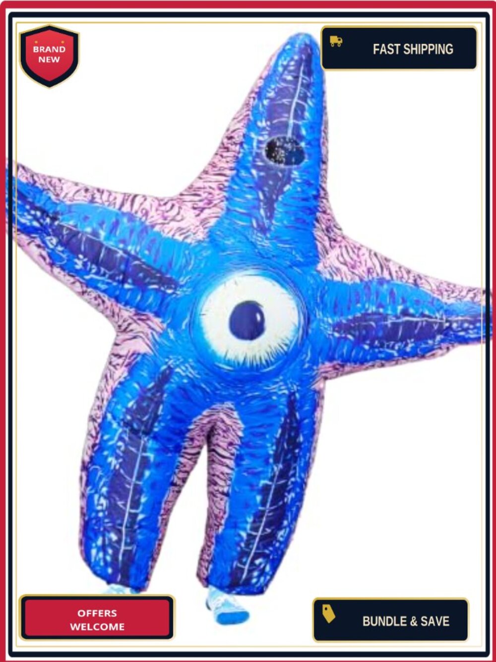 Adult Inflatable Starfish Costume Halloween Blow Up Cosplay Fancy Dress
